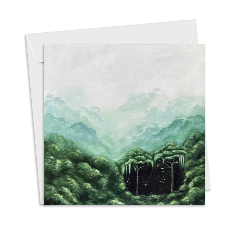 Greeting card featuring artwork by Ingrid Nuss Fine Art Gallery Wilderness Garden Route South Africa