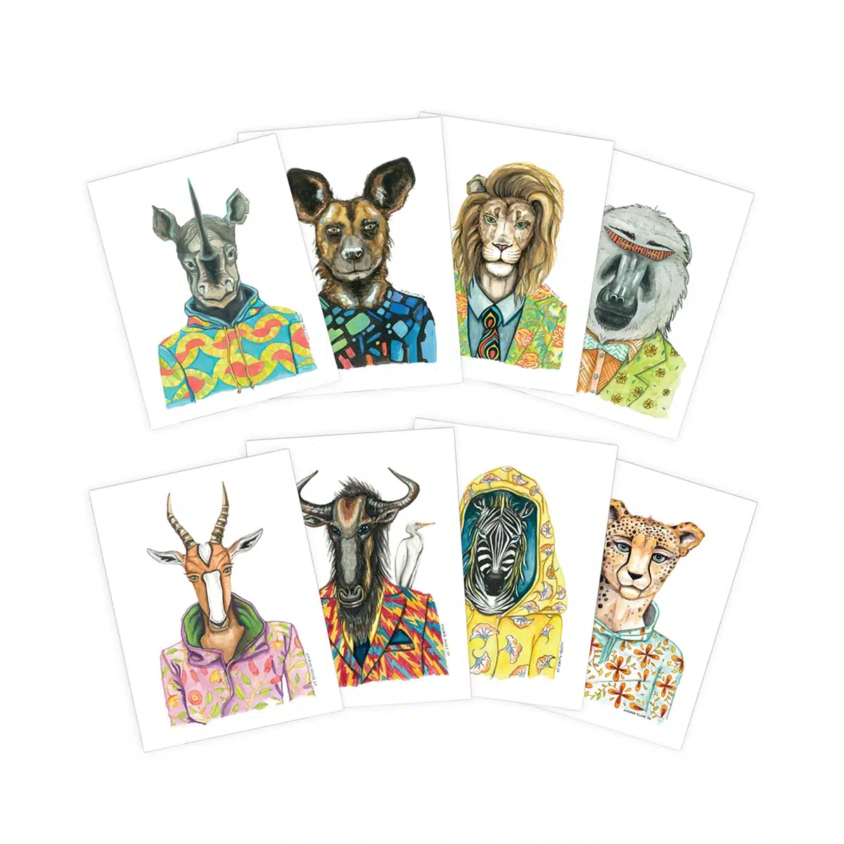 Postcards featuring artwork by Ingrid Nuss Fine Art Gallery Wilderness Garden Route South Africa