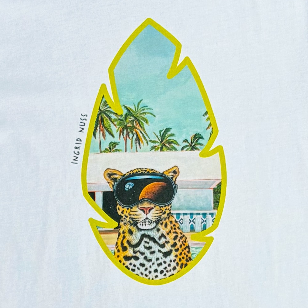 T-shirt featuring artwork by Ingrid Nuss Fine Art Gallery Wilderness Garden Route South Africa