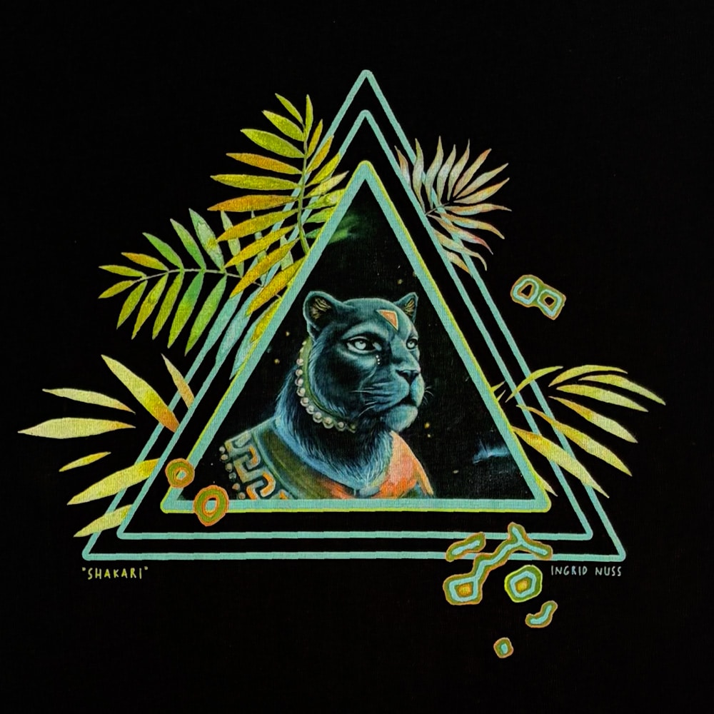 T-shirt featuring artwork by Ingrid Nuss Fine Art Gallery Wilderness Garden Route South Africa