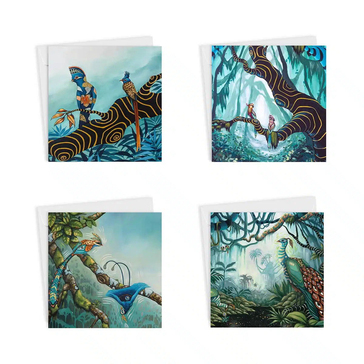 Greeting card set featuring artwork by Ingrid Nuss Fine Art Gallery Wilderness Garden Route South Africa